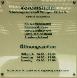 Vereinsheim Tafel